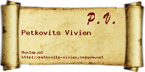 Petkovits Vivien névjegykártya