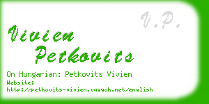 vivien petkovits business card